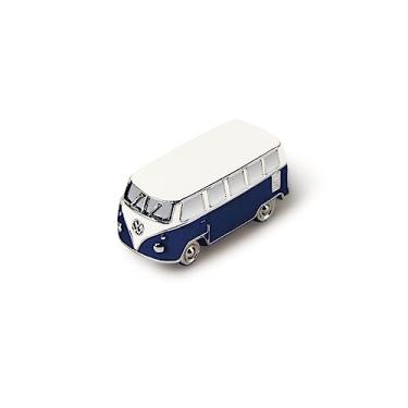 Imagem de BRISA Coleção VW - Volkswagen Geladeira Escritório Pinboard Ímã T1 Ônibus 3D Mini Modelo (Ônibus Clássico/Azul)