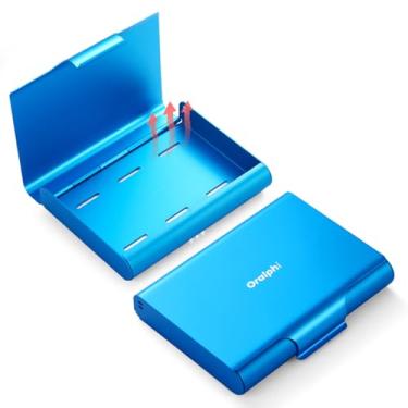 Imagem de Oralphi Capa retentora de alumínio para alinhadores Invisalign, estojo de proteção bucal parcial suporte de recipiente de retentor de dentadura com orifícios de ventilação, estojo alinhador