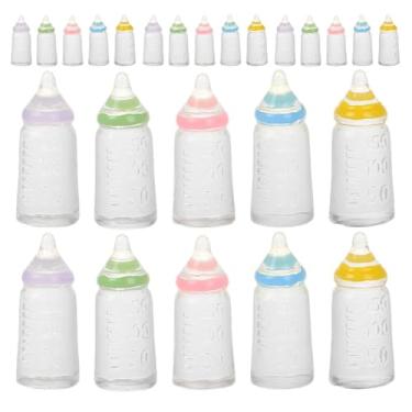 Imagem de PRETYZOOM 50 peças de brinquedos de garrafa em miniatura, decorações de chuveiro realistas, design bonito para brincar e decoração seguro, portátil e lembrancinhas de festa