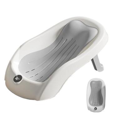 Imagem de Encosto para Banheira | Suporte Ergonómico Dobrável com Termómetro,Banho de Bebé | Para Uso em Casa, Viagens, Hotel e Praia