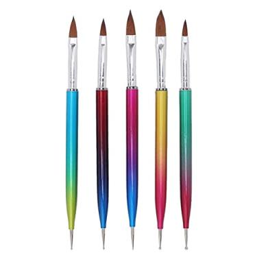 Imagem de Cuofyunl conjunto de pincéis para arte em unhas, 5 peças, gel uv, pintura, desenho, ferramentas para arte em unhas, loja doméstica