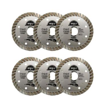 Imagem de Kit 6 Disco Diamantado Turbo Esmerilhadeira 110X22,23Mm Matz