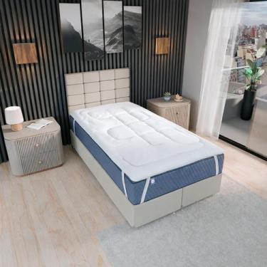 Imagem de Pillow Top Protetor De Colchão 400 Fios Soft Premium Queen Cor Branco 