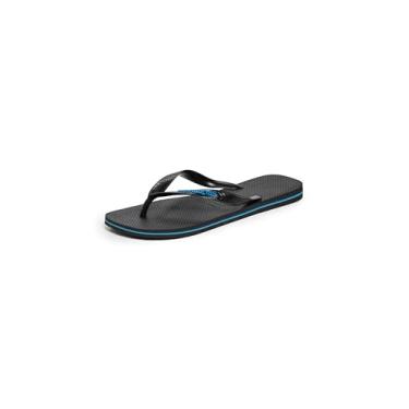Imagem de Havaianas Chinelo masculino com logotipo, Preto/azul, 45