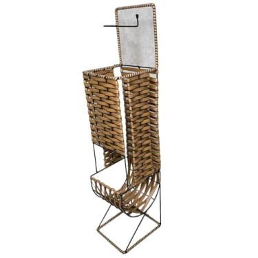 Imagem de Porta Papel Higiênico e Lixeira Juncado Aramado Organiza Banheiro, Suporta 2 Rolos, Design Compacto Ideal para Casas e Apartamentos Chão e Lavabo (SUPORTE PAPEL HIGIÊNICO JUNCO)