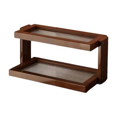 Imagem de Bothyi Organizador de Canecas de Café com Prateleira Dupla Estilo Retrô para Bar, Acessórios e Expositores, Suporte para Xícaras, Potes e Armário, Acrílico 28x14x17cm