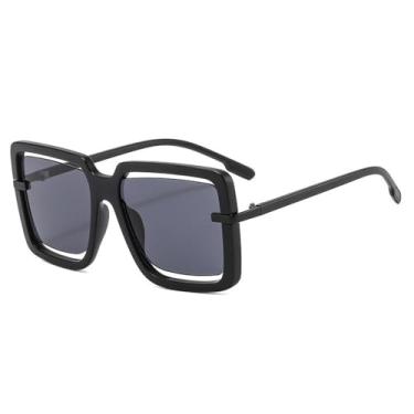 Imagem de Óculos de Sol UV400 - Cores Vibrantes, Tamanho Grande e Vazado, para Homens e Mulheres, Esportes ao Ar Livre, Corrida e Ciclismo, Preto