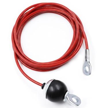 Imagem de J Bryant Cabo de reposição de polia fitness - Corda de fio de aço resistente de 5 mm (0,2 polegadas) para academia doméstica e acessórios de máquina de cabo, preto/vermelho para máquina de peso
