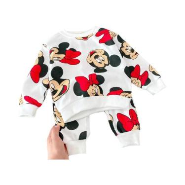 Imagem de Conjunto De Moletom De Manga Comprida Da Minnie Mouse Para Meninas, Ro