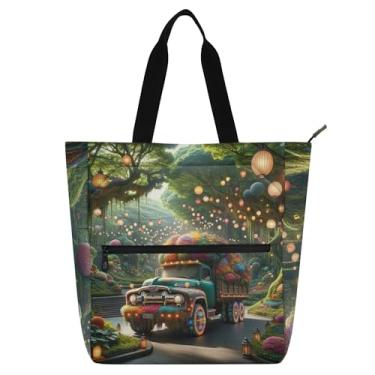Imagem de Bolsa feminina de trabalho floral para caminhonete fantasia de lona universitária bolsa carteiro bolsa carteiro livro amante presente
