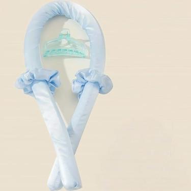 Imagem de Rolos de cabelo para cachos sem calor durante a noite – conjunto de faixa de cabelo com haste de cachos de borracha macia e presilhas de cabelo, fita de laço cacheado de espuma para cabelos longos