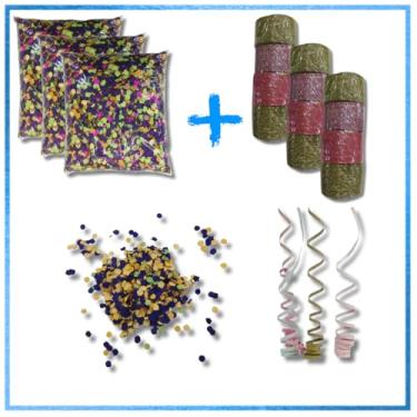 Imagem de Mega Kit de Carnaval Confete E Serpentina Carnaval 3 X 3