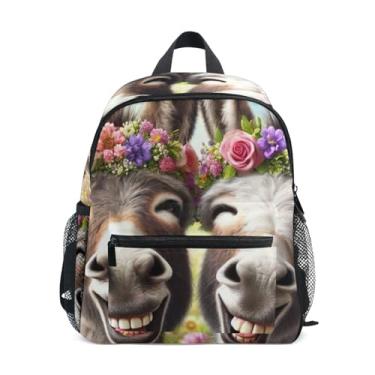 Imagem de GAIGEO Cute Donkeys Laughing Children's Backpack Boy Backpack with Front Pocket, Safety Whistle for Ages 3-8