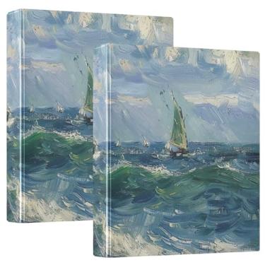 Imagem de Pacote de fichário antiarranhões Seaboat, fichário espaçoso de 3 anéis de 3 cm para receitas, ideal para escritório, escola, casa