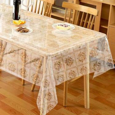 Imagem de Toalha Mesa Plástico Transparente 6 e 8 Lugares 1,40x2,20 M2 - IDEALIZ