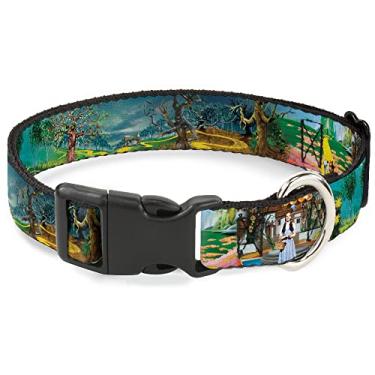 Imagem de Coleira para animais de estimação, fivela de plástico para coleira de cachorro, cenas de estrada de tijolos amarelos O Mágico de Oz, 21 a 30 cm de largura