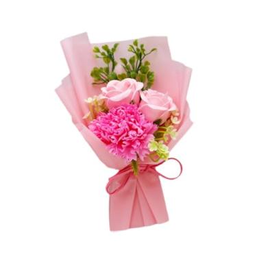 Imagem de Baoblaze Flores artificiais em sabonete, decoração floral para festas, buquês decorativos de flores de sabonete para o Dia de ação de Graças, Dia dos, Rosa