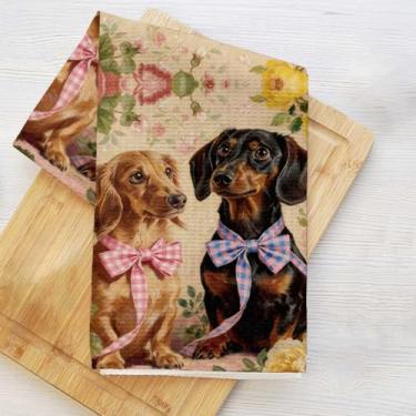 Imagem de Toalhas de cozinha fofas para cães, panos de prato de flores coloridas para lavar pratos de cozinha, toalha de mão para casa de banho, toalha de chá decorativa de microfibra macia, presentes para