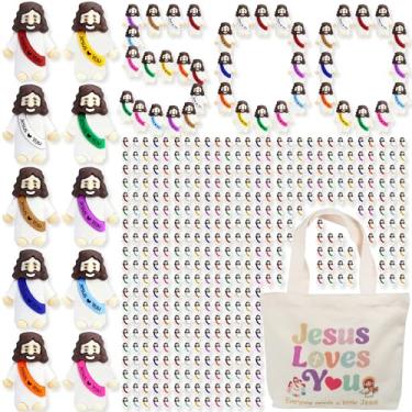 Imagem de 500 peças de bonecos de pequeno Jesus mini brinquedos de borracha para esconder e procurar, bolso Jesus te amo miniaturas, lembrancinhas de festa religiosas, presentes de batismo, escola dominical