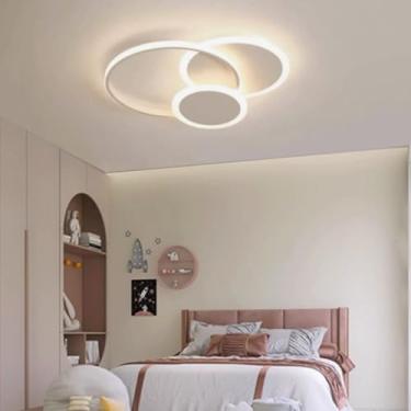 Imagem de Luminária de teto LED, luminária de teto moderna com regulagem infinita de intensidade e controle remoto, 3000k-6000k, branca/preta, 25W/32W, para quarto, corredor e sala de jantar (preta, C