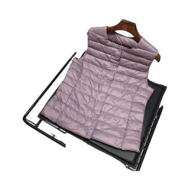 Imagem de Colete Feminino Sem Mangas De Pluma 90% Penas De Pato Branco Ultra Lev