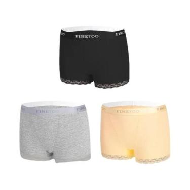 Imagem de Calcinhas De Algodão Com Renda Para Mulheres 3 Peças S-XXL Elásticas R