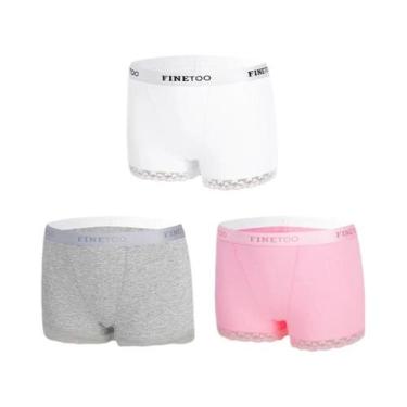 Imagem de Calcinhas De Algodão Com Renda Para Mulheres 3 Peças S-XXL Elásticas R