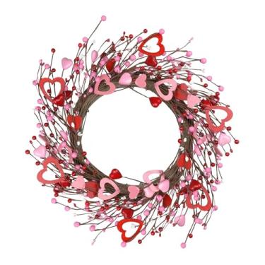 Imagem de Ｂｅｓｇａ Guirlanda artificial em formato de corações, 40 cm, decoração de parede para o Ano, ideal para porta de entrada, Dia dos Namorados, festas,