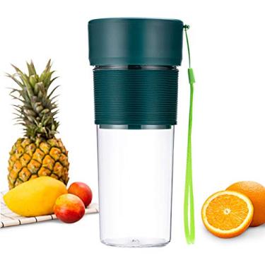 Imagem de Copo de liquidificador misturador elétrico portátil recarregável via USB smoothie máquina frutas e legumes milkshake para viagens escritório casa alim