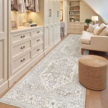 Imagem de Madane Tapete de corredor 7 x 25 cm, tapetes de cozinha, lavável, tapete de entrada de 3 metros, vintage, tapete de cozinha, antiderrapante, tapete de casa de fazenda, corredor para banheiro, sala de