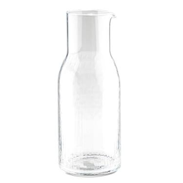 Imagem de TableCraft Garrafa decorativa 12890, vidro transparente de limão, padrão ótico, elegante servidor de bebidas, 9,5 x 9,5 x 23,5 cm, lavável na lava-louças – ideal para água, vinho e suco