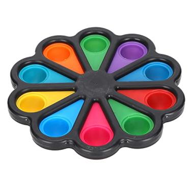 Imagem de Paleta de pintura infantil, potes codificados por cores, materiais de arte laváveis ​​para casa, escola, jardim de infância, material de borracha plástica durável (Preta)