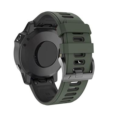 Imagem de IENYU Pulseira de relógio de liberação rápida para Garmin Fenix 7 7X 6X Pro Watch Easyfit Pulseira Para Fenix 6 Pro Para Garmin Fenix 5X 5 Relógio (Cor: Preto Exército, Tamanho: 26mm Fenix 6X Pro)