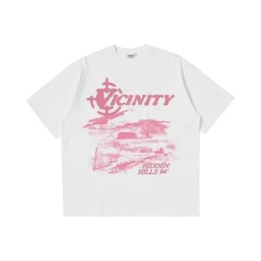 Imagem de Camiseta Masculina Y2K Punk Goth Hip-Hop De Algodão Puro Estampada Vin