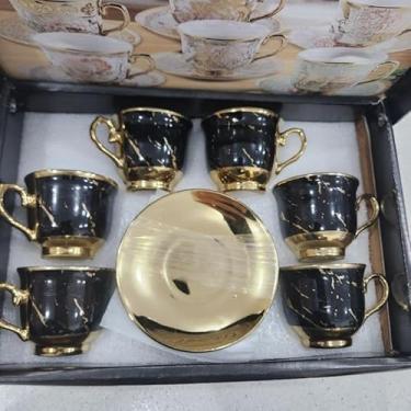 Imagem de Xícara de café kit com 12 peças de Cerâmica em porcelana1(Preto xu Top)