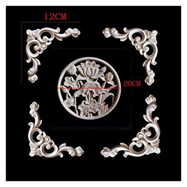 Imagem de 2. 0 CM Entrada de apliques de madeira maciça no centro de mobiliário doméstico, artesanato applique, leito de mobília sem pintura guarnição de madeira decorativa(1PCS)