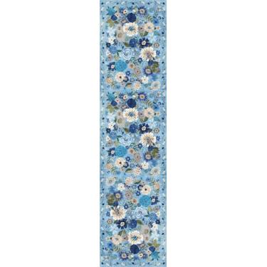 Imagem de Tapetes de corredor de entrada de 5 x 10 cm, tapetes antiderrapantes laváveis com suporte de borracha, tapete floral macio para cozinha, lavanderia, quarto, banheiro (5 x 10, jardim azul)