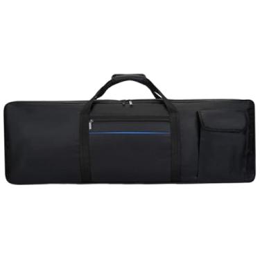 Imagem de simhoa Bolsa para teclado de 61 teclas, tipo maleta, com zíper reforçado e suave, portátil, com bolso, estojo de proteção para piano elétrico, Pequeno