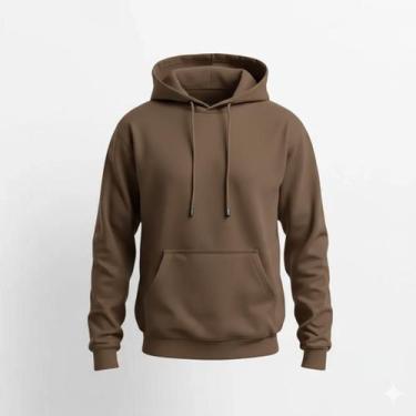 Imagem de Moletom Liso Aconchegante Casual Inverno Tecido Grosso - Betini, Marro