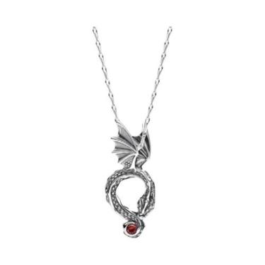 Imagem de Colar Feminino De Prata 925 Com Laço Rosa, Coração Vermelho E Flor  Jo