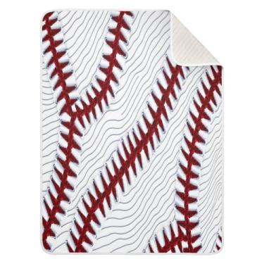Imagem de Wassud Cobertor de bebê de renda vermelha de beisebol para meninos e meninas cobertor infantil essencial para recém-nascidos cobertores macios para bebês 76 x 101 cm