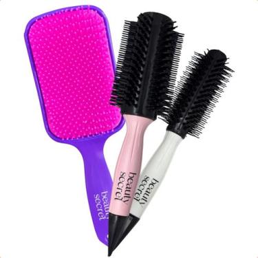 Imagem de Kit Beauty Secret Escovas Professional e Escova Raquete Roxo