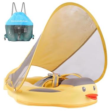 Imagem de HECCEI Mambobaby Float Add Tail O Mais Novo Flutuador De Natação Para Bebês Com Dossel, Flutuador Sólido Não Inflável Para Bebês, Atualização De Material De Couro Macio À Prova D'Água Adequado Para A