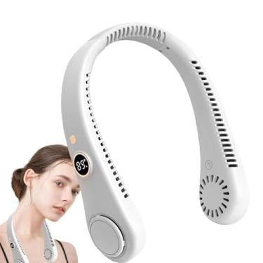 Imagem de Ventilador Portátil - Ventilador Sem Lâmina Mãos Livres,Ventiladores de resfriamento alimentados por USB, 5 velocidades do para homens e mulheres viagens caminhadas ciclismo ao ar livre