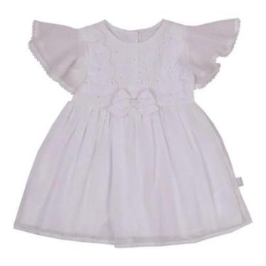 Imagem de Vestido Bebê Menina Luxo Festa Batizado Paraiso Branco 13952-Feminino