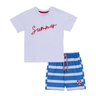 Imagem de Conjunto Infantil Menino Camiseta/Bermuda Azul Nini & Bambini-Masculino