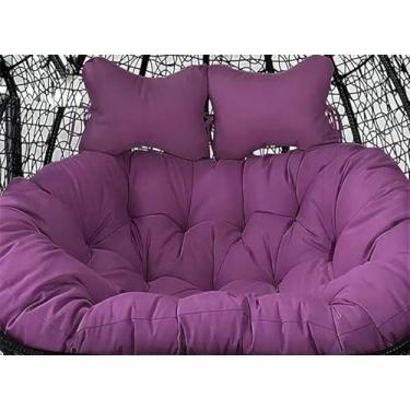 Imagem de Almofada de substituição para cadeira suspensa de jardim tipo ovo, 2 lugares, 59 x 43 polegadas (150 x 109 cm), almofada para cadeira suspensa dupla tipo rede (cadeira não incluída).