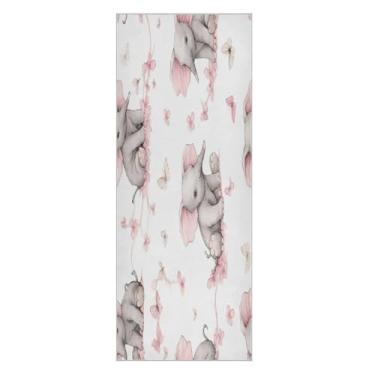 Imagem de Wassud Tapete de toalha de ioga rosa elefantes com bolsa organizadora absorvente de suor tapete de ioga antiderrapante para ioga quente Pilates Fitness 68,5 cm x 185,4 cm