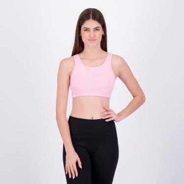 Imagem de Top Fila Essential II Feminino Rosa e Branco, M