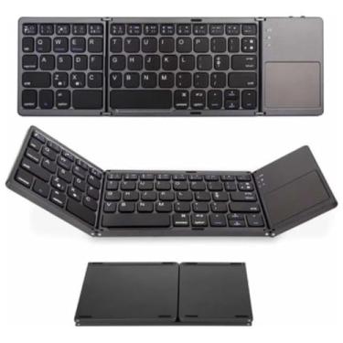Imagem de Mini Teclado Touch Dobrável Bluetooth Portátil Ultra Fino Compacto Para Celular Tablet...